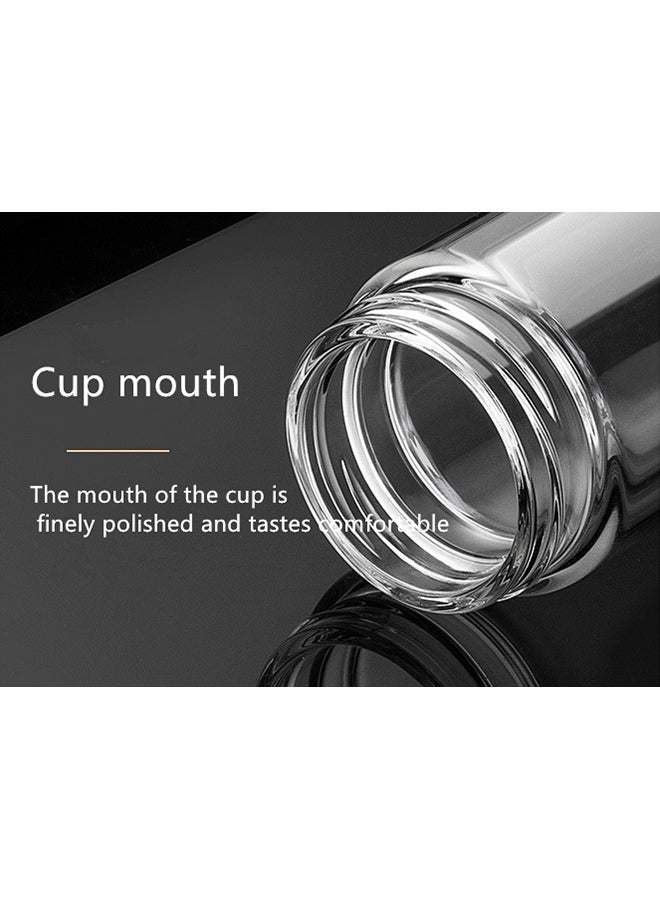 Double Glass Water Bottle Silver/Clear 20.5cm