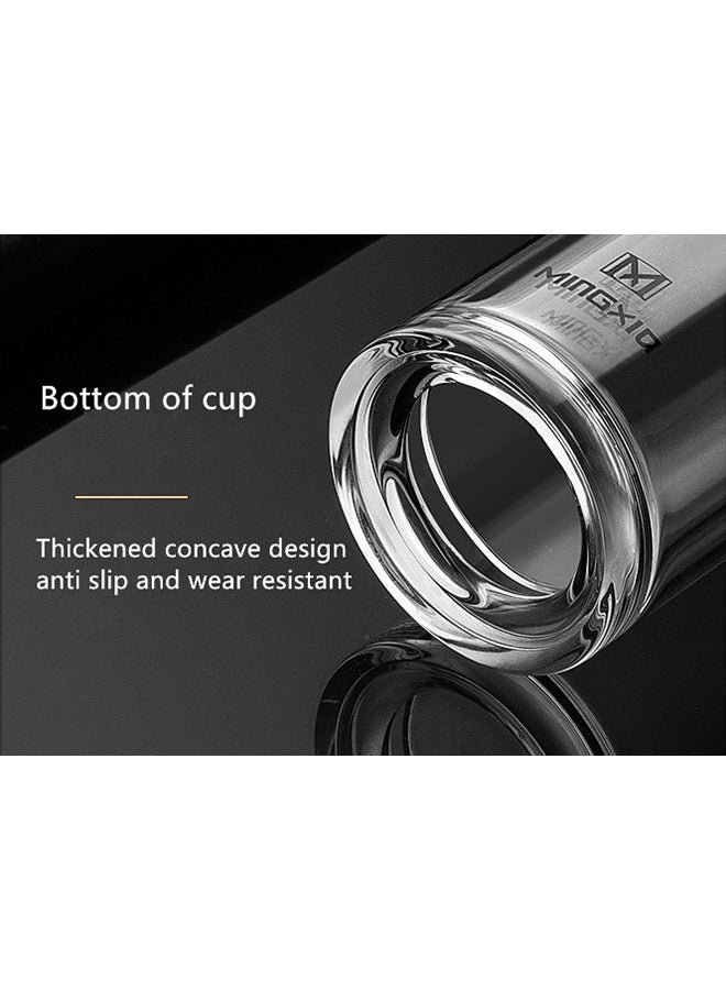 Double Glass Water Bottle Silver/Clear 20.5cm