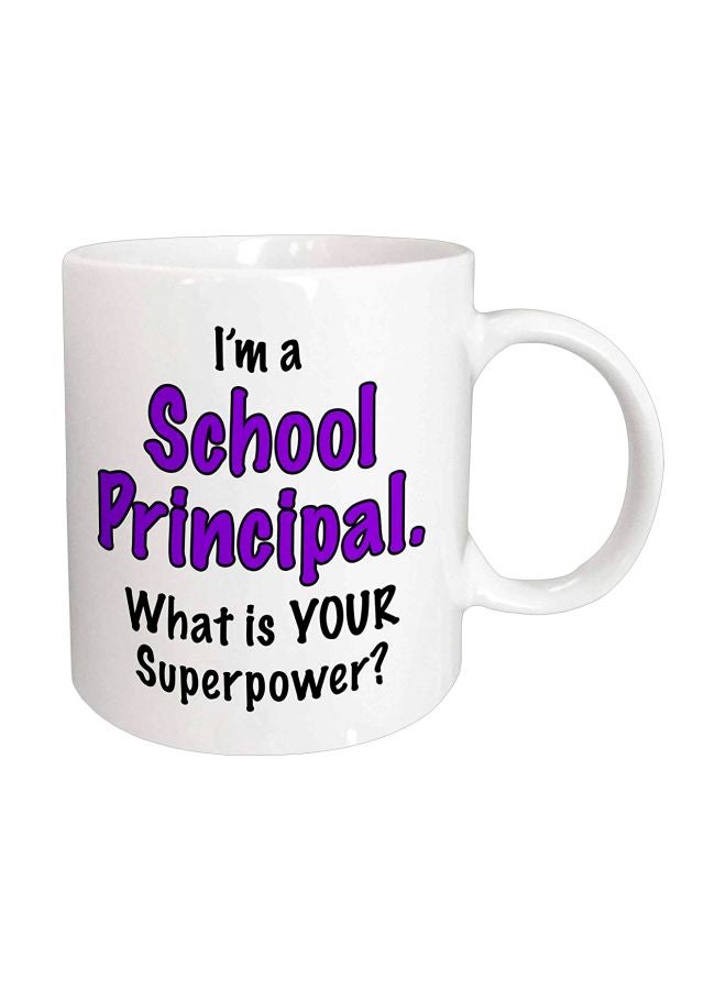 I'm School Principal Printed Ceramic Mug White/Purple/Black