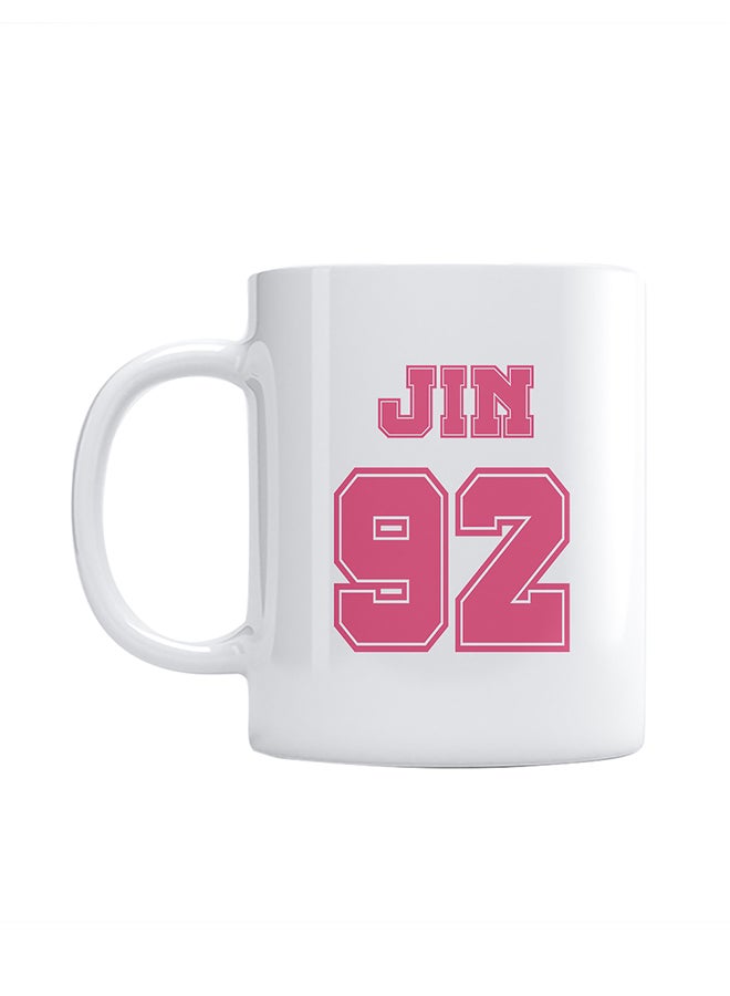 Ceramic Tea And Coffee Mug Pink/White