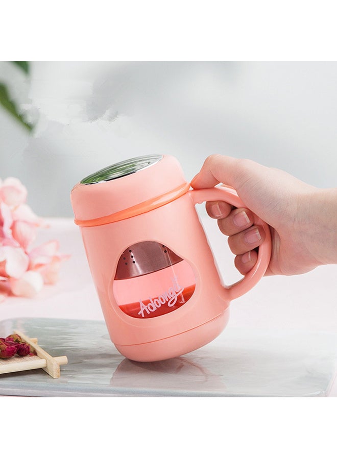 Tea Separation Creative Mug Pink/Silver/Clear
