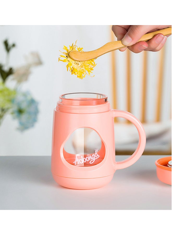 Tea Separation Creative Mug Pink/Silver/Clear