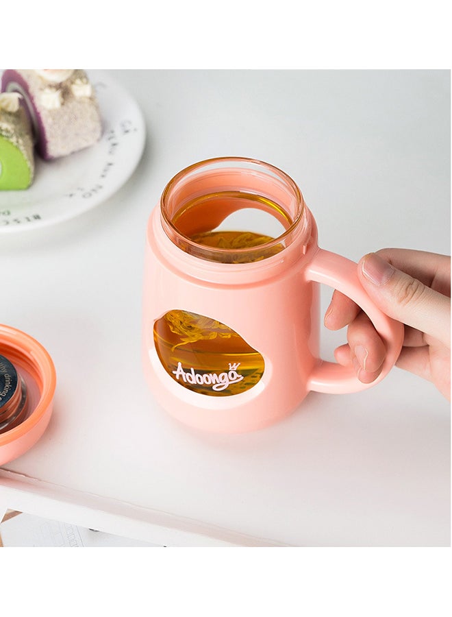 Tea Separation Creative Mug Pink/Silver/Clear