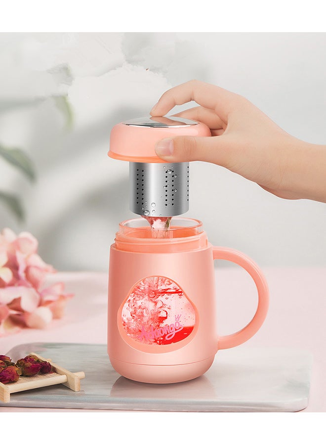 Tea Separation Creative Mug Pink/Silver/Clear