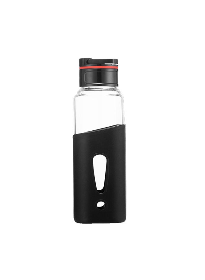 Glass Water Bottle Black