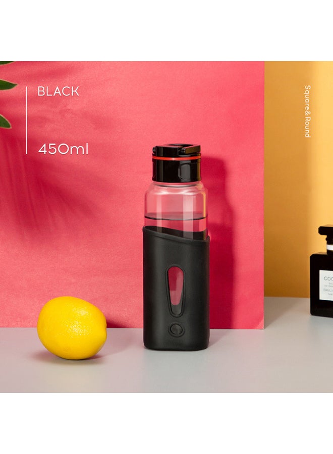 Glass Water Bottle Black