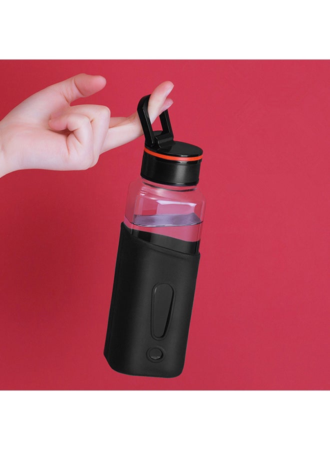 Glass Water Bottle Black