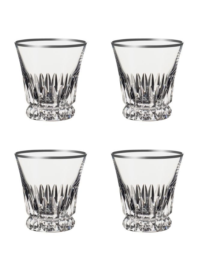 4-Piece Grand Royal Platinum Water Glass Set Clear 290ml