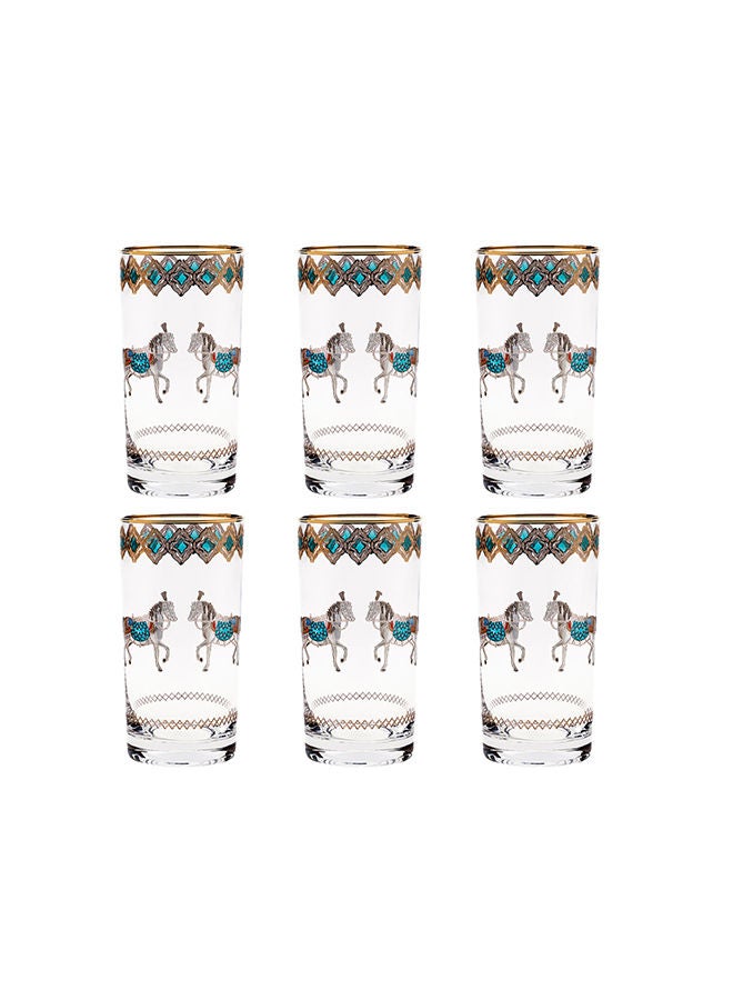 6-Piece Horse Tiffany Long Drink Glasses