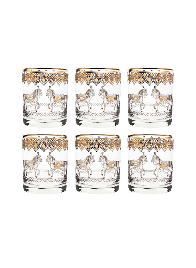 6-Piece Horse Amber Short Drink Glasses