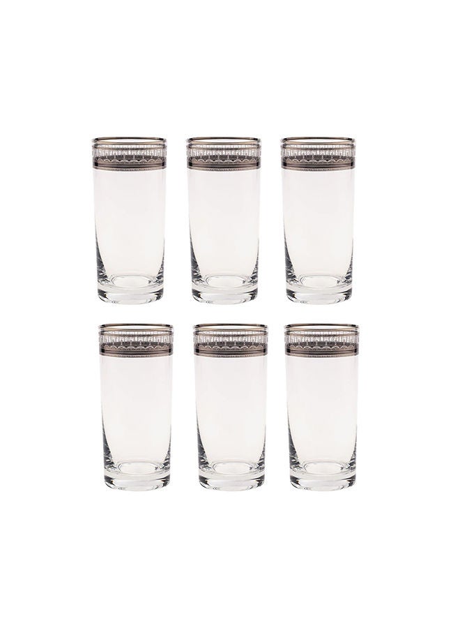 6-Piece Palace Platinum Long Drink Glasses