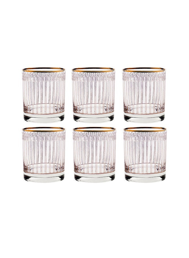 6-Piece Bonton Gold Short Drink Glasses