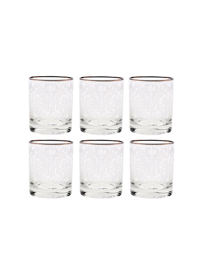 6-Piece Embroidery Platinum Short Drink Glasses