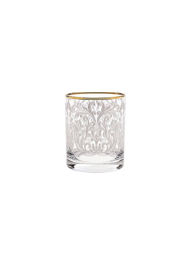 6-Piece Embroidery Gold Short Drink Glasses