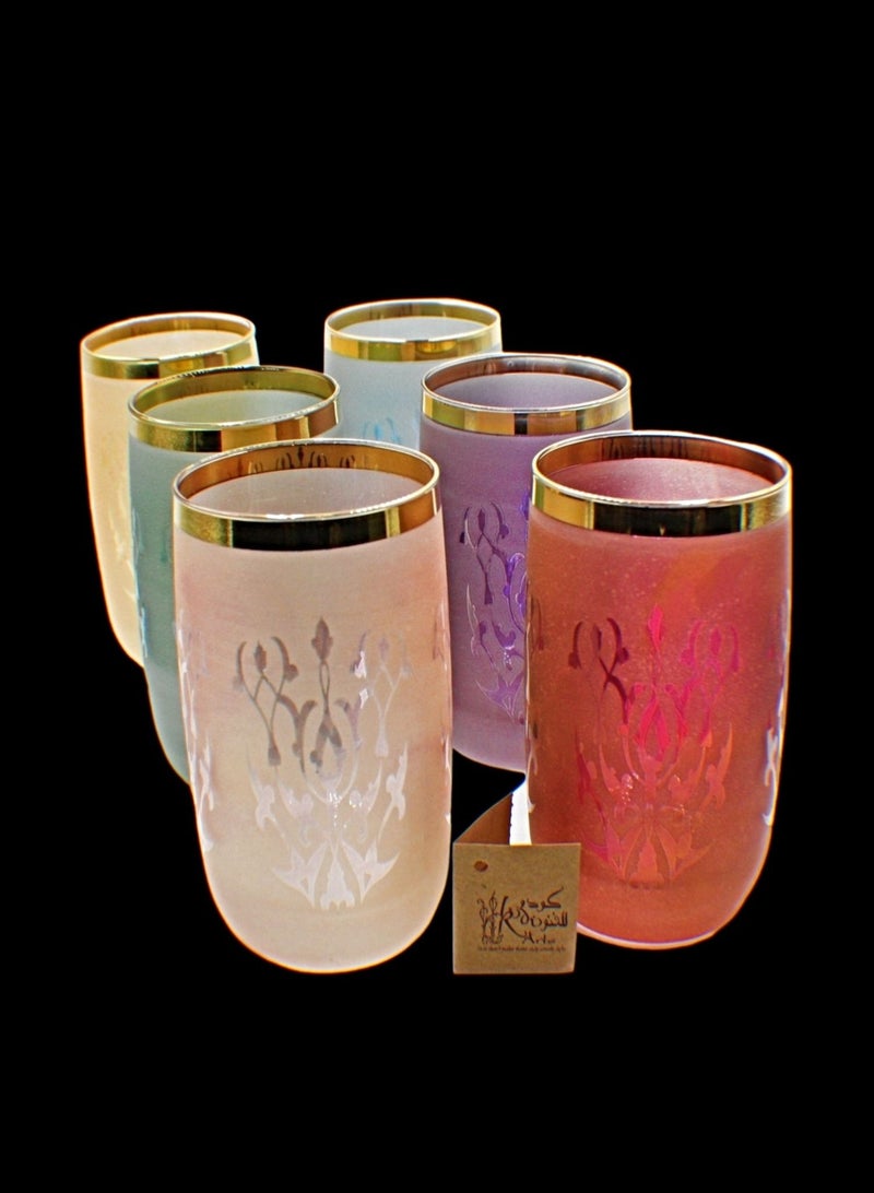 Tumblers glass cups for water juice 6 pieces