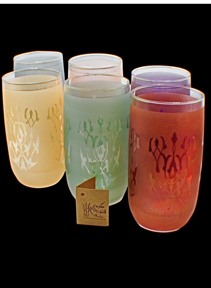 Tumblers glass cups for water juice 6 pieces