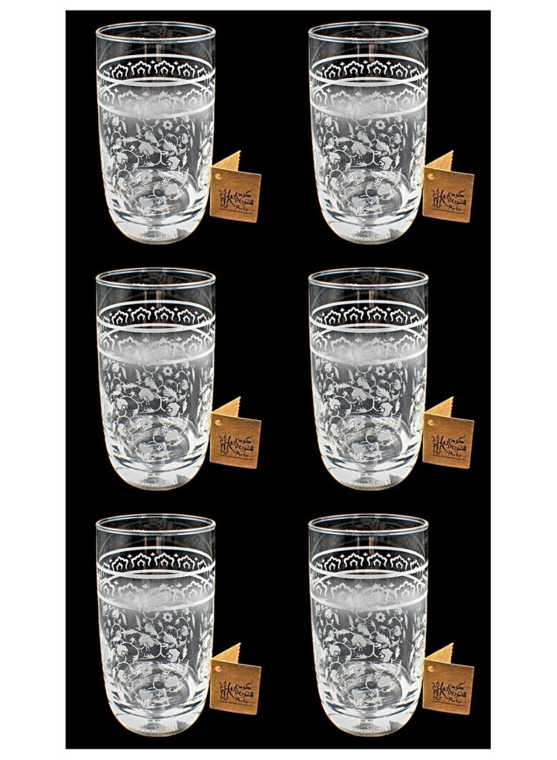 Tumblers glass cups for water juice 6 pieces