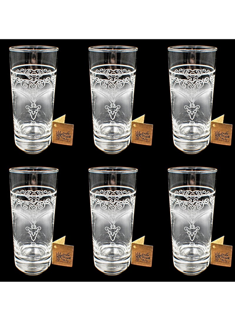 Tumblers glass cups for water juice 6 pieces