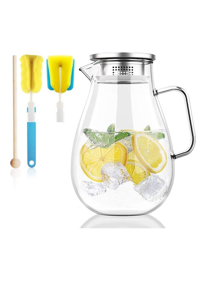 Jug With Stir Stick And Brushes Clear