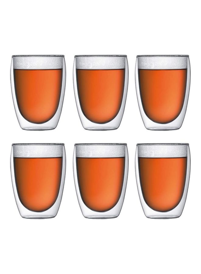 8-Piece Double Walled Thermo Glass Tumbler Set Clear