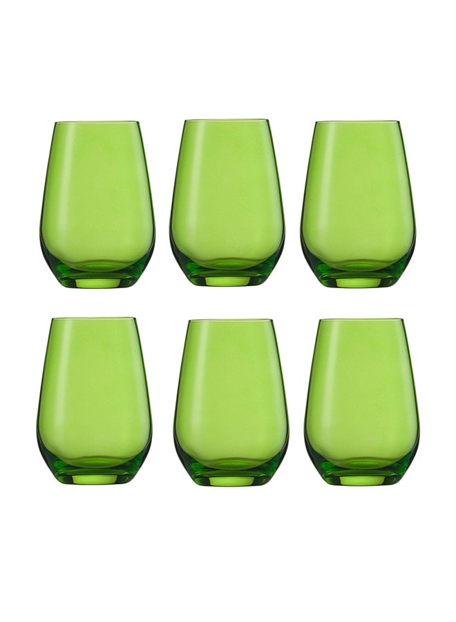 6-Piece Vina Spots 42 Glass Green