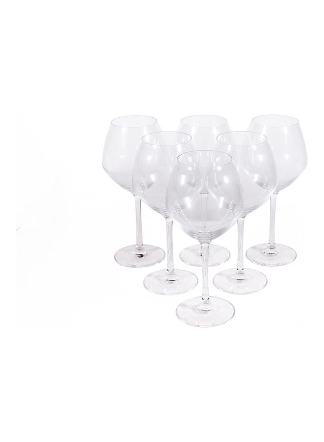 6-Piece Cabernet Vins Jeunes Stem Glass Set Clear 580ml