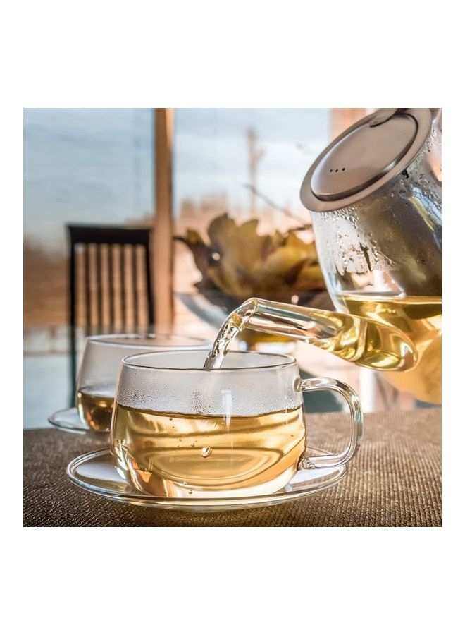 8-Piece Double Walled Coffee Mug And Saucer Set Clear