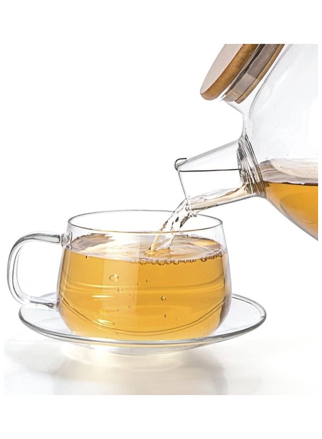 8-Piece Double Walled Coffee Mug And Saucer Set Clear
