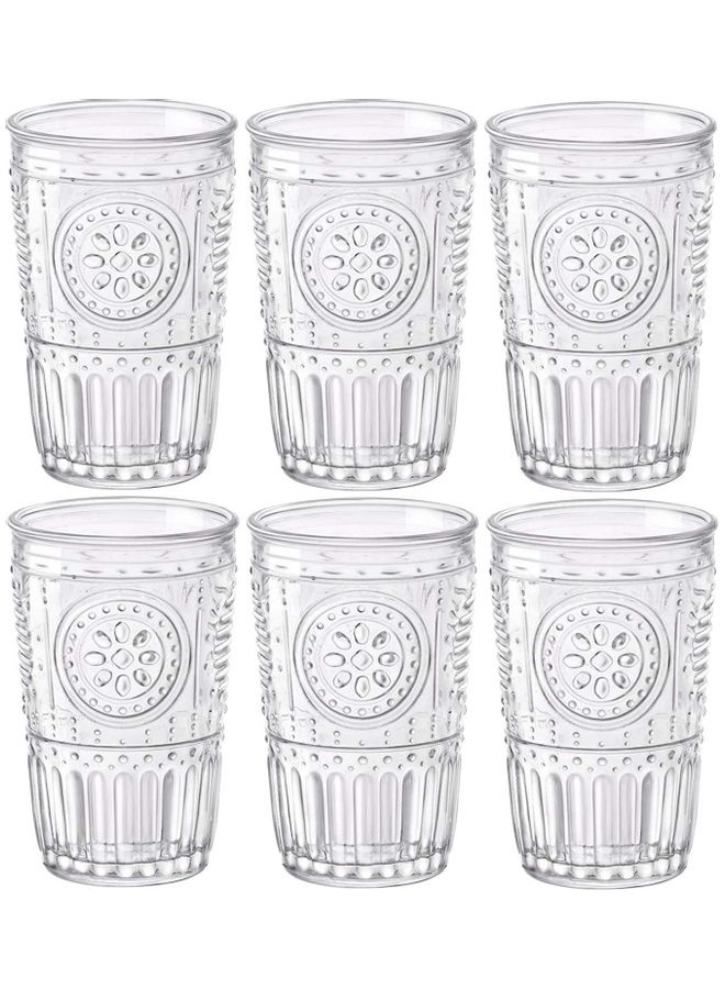 Set Of 6 Glass Tumblers Clear