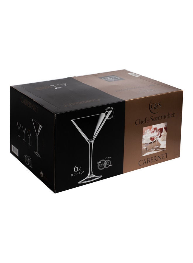 6-Piece Cabernet Stem Glass Set Clear 210ml