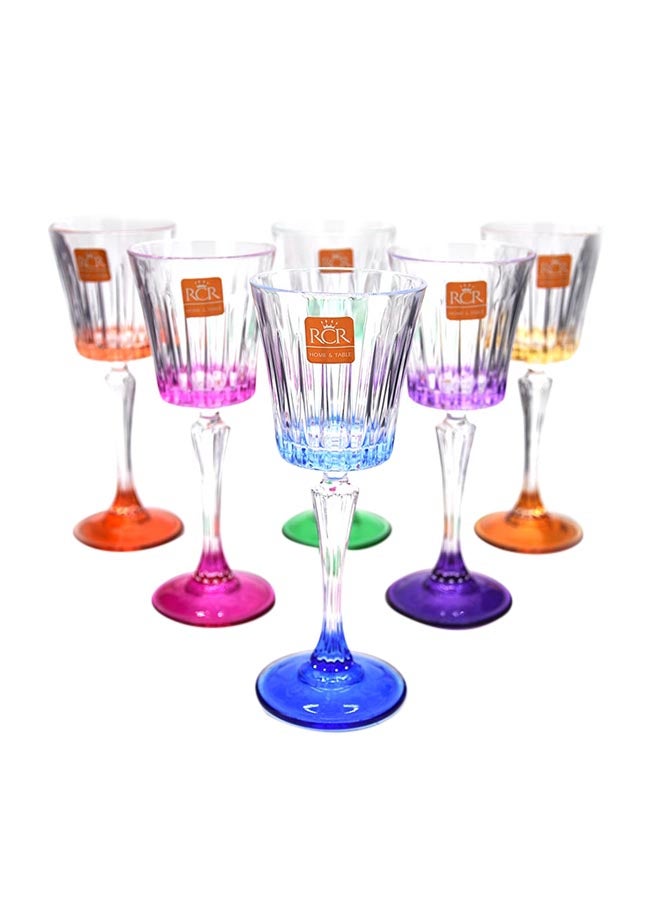 6-Piece Timles Goblet Glass Set Multicolour 30X20X24cm