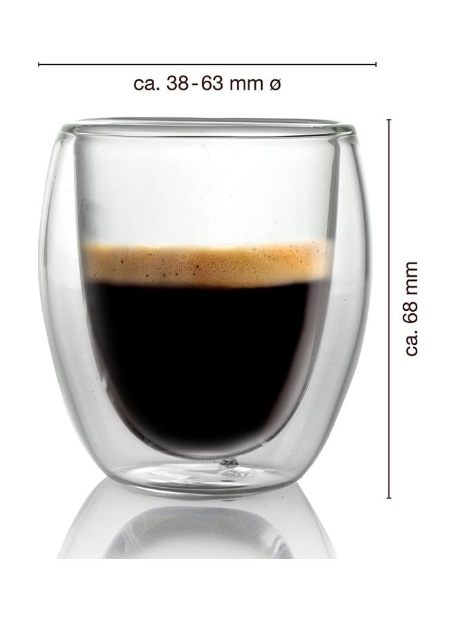 6-Piece Double Walled Glass Tumbler Set Clear