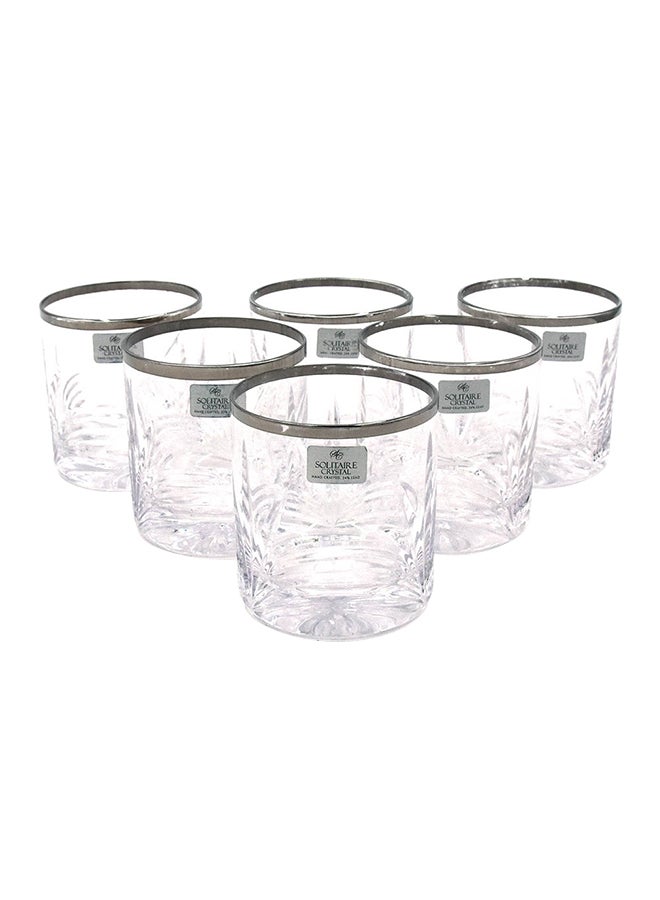 6-Piece Glass Set Clear/Silver 20x28x9cm