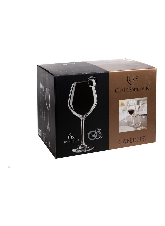 6-Piece Cabernet Vins Jeunes Stem Glass Set Clear 350ml