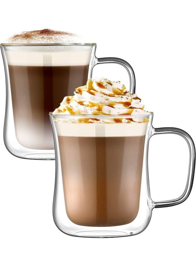 2-Piece Double Walled Glass Cup Set Clear