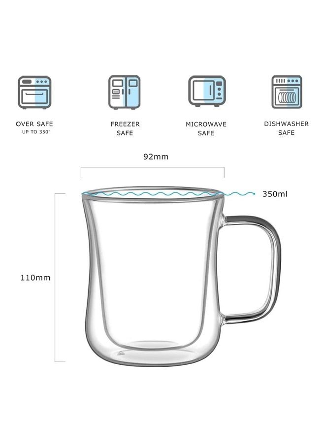 2-Piece Double Walled Glass Cup Set Clear