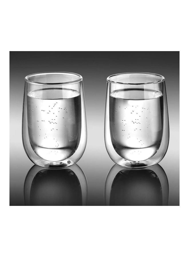 2 Pieces Double Walled Coffee Glasses Mugs multicolour
