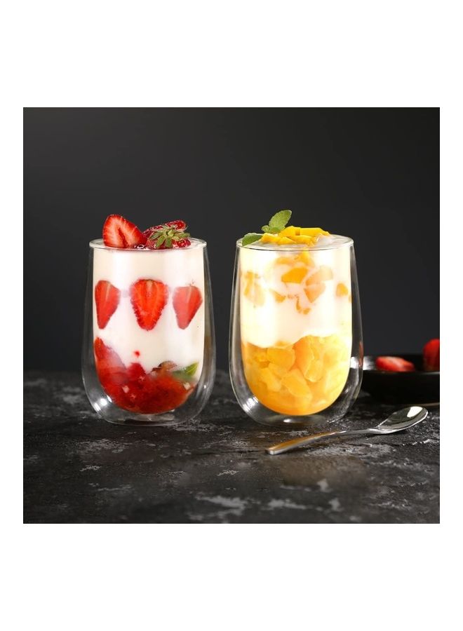 2 Pieces Double Walled Coffee Glasses Mugs multicolour