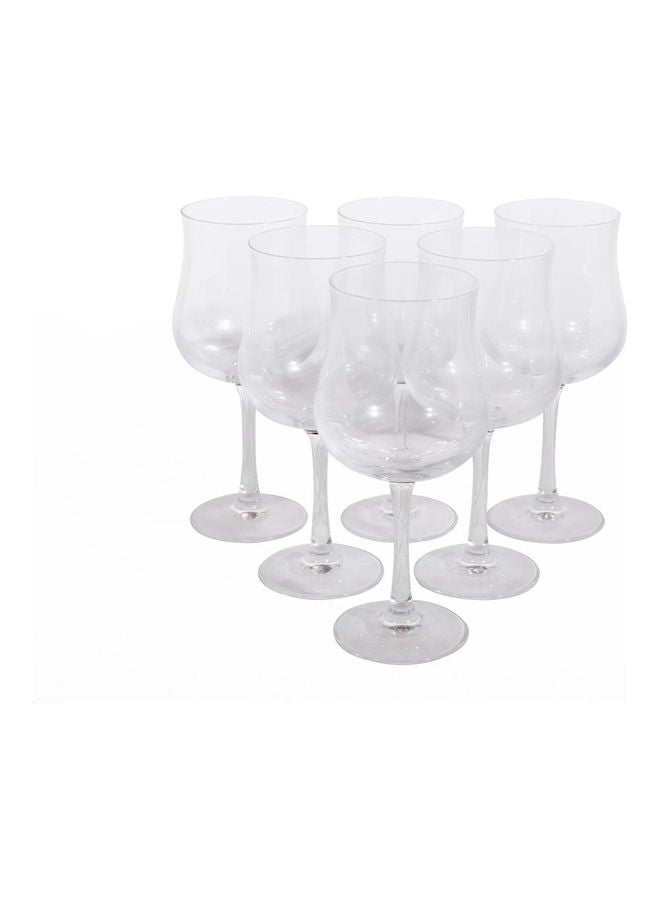 6-Piece Cabernet Lyre Stem Glass Set Clear 380ml