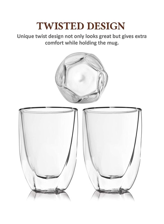 Set of 2 Double Wall  Coffee Mugs multicolour 300mm