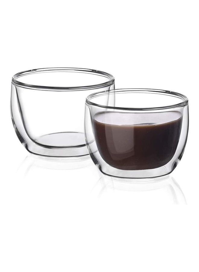 Set Of 2 Double Walled Espresso Glasses With Handle multicolour
