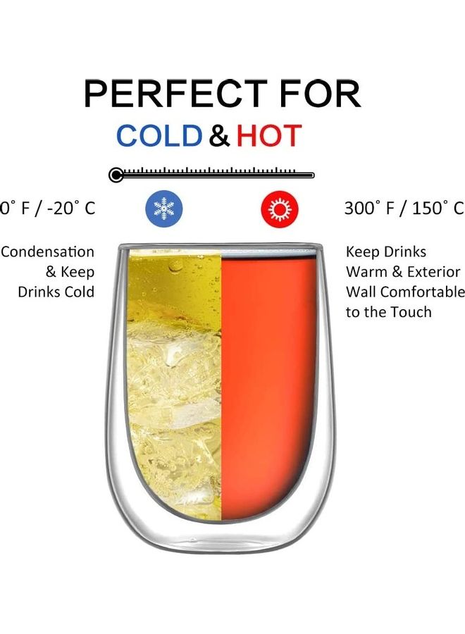2-Piece Double Walled Coffee Mugs Clear