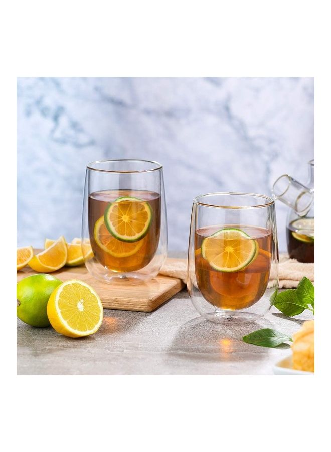 2-Piece Double Walled Coffee Mugs Clear