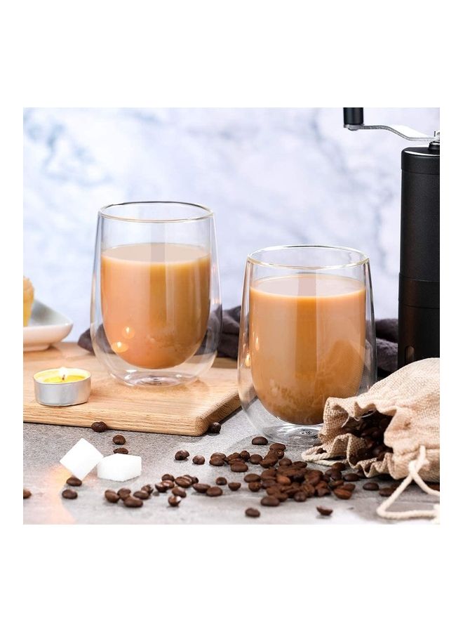 2-Piece Double Walled Coffee Mugs Clear