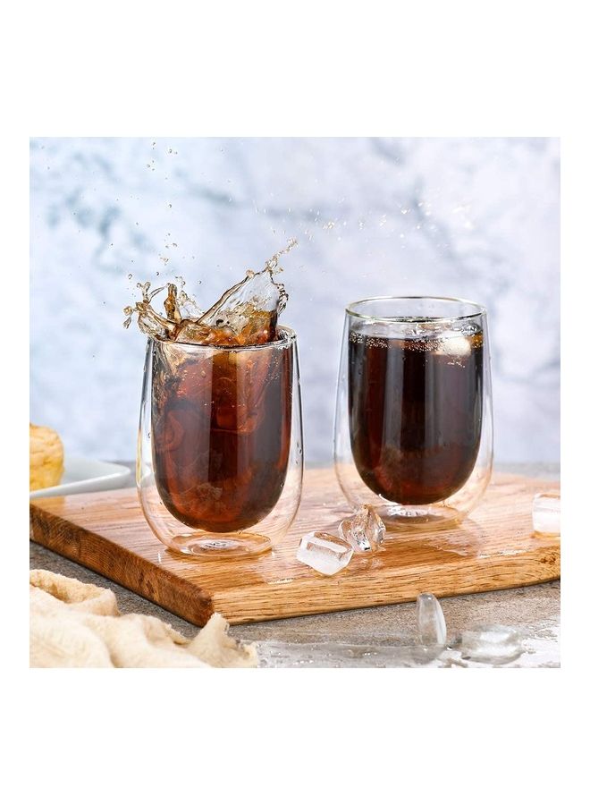 2-Piece Double Walled Coffee Mugs Clear