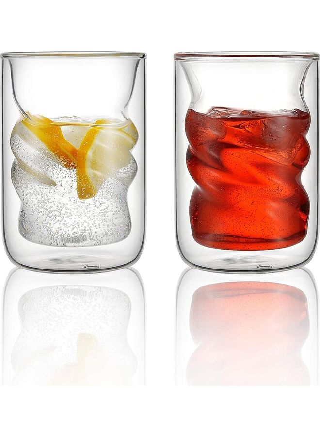 Set of 2 Glasses Coffee Mugs multicolour
