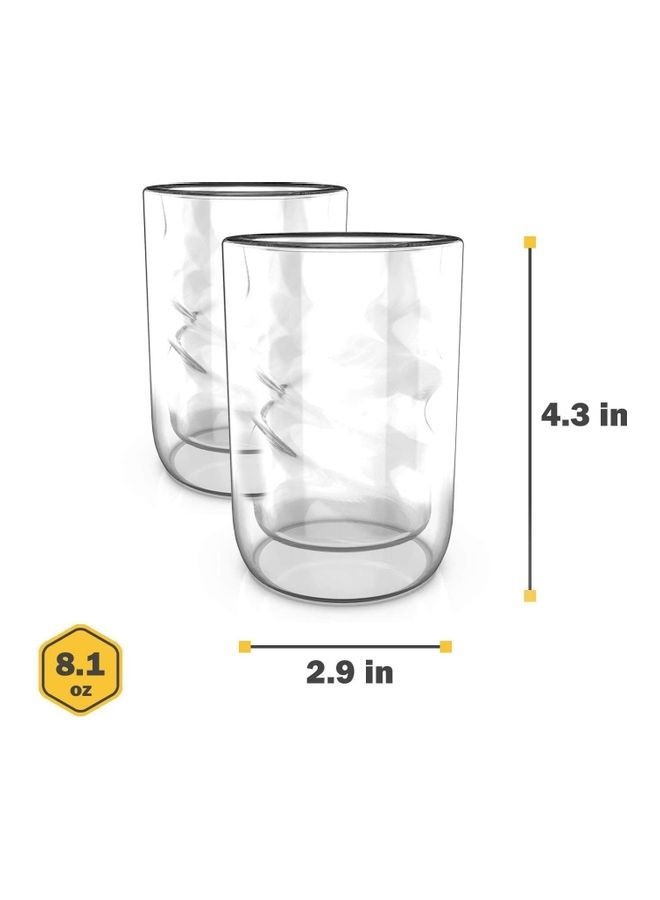Set of 2 Glasses Coffee Mugs multicolour