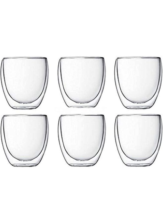6 Pieces Double Wall Glasses - 250ml