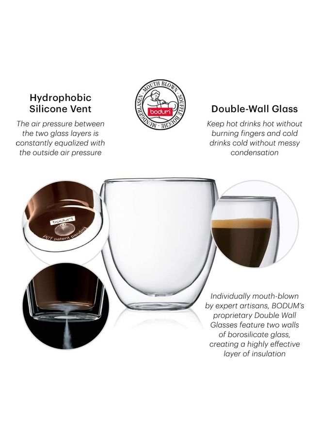 6-Piece Double Walled Thermo Glass Tumbler Set Clear