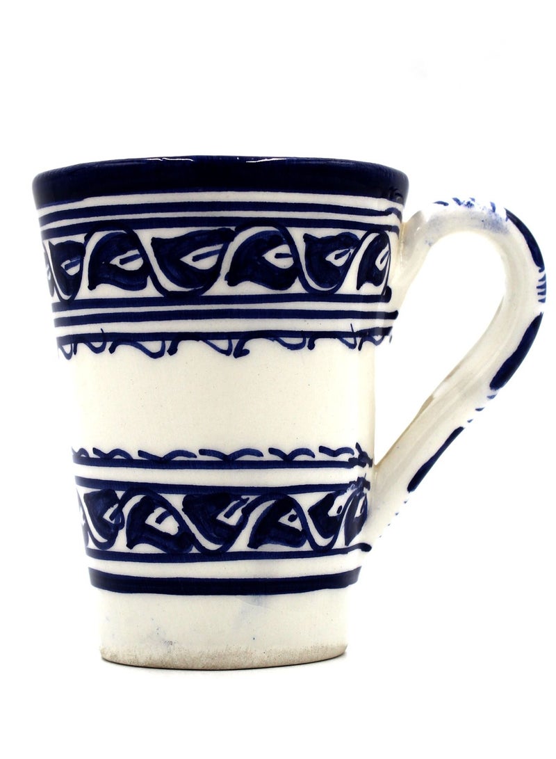 MOROCCAN HNDPAINTD NATURAL CLAY CUP -11CM MO1338